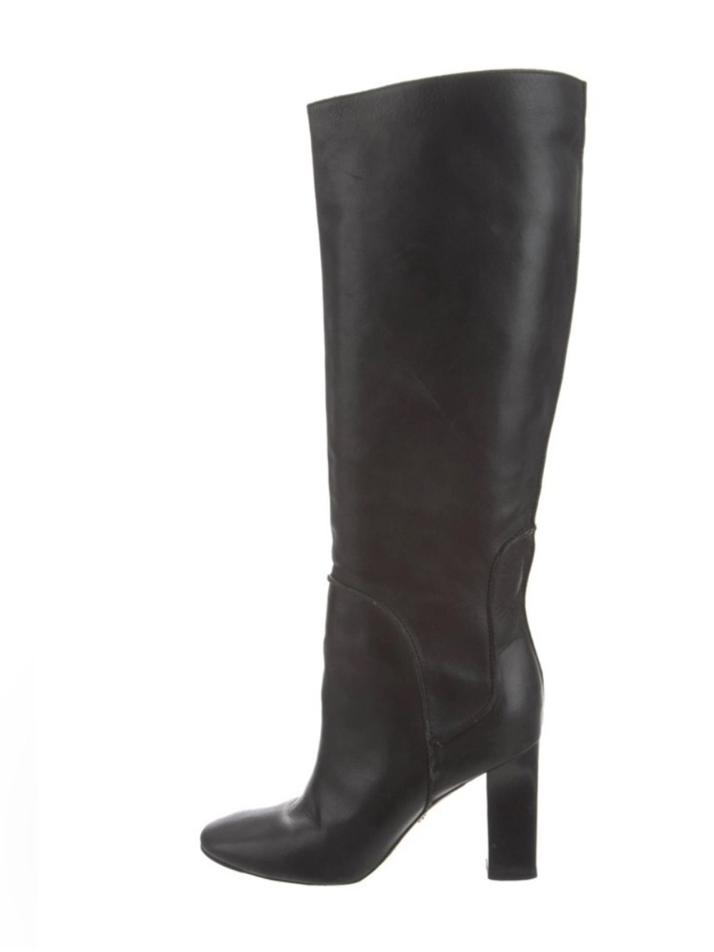 Diane Von Furstenberg Black Tall Leather Knee High Heeled Boots - Women's